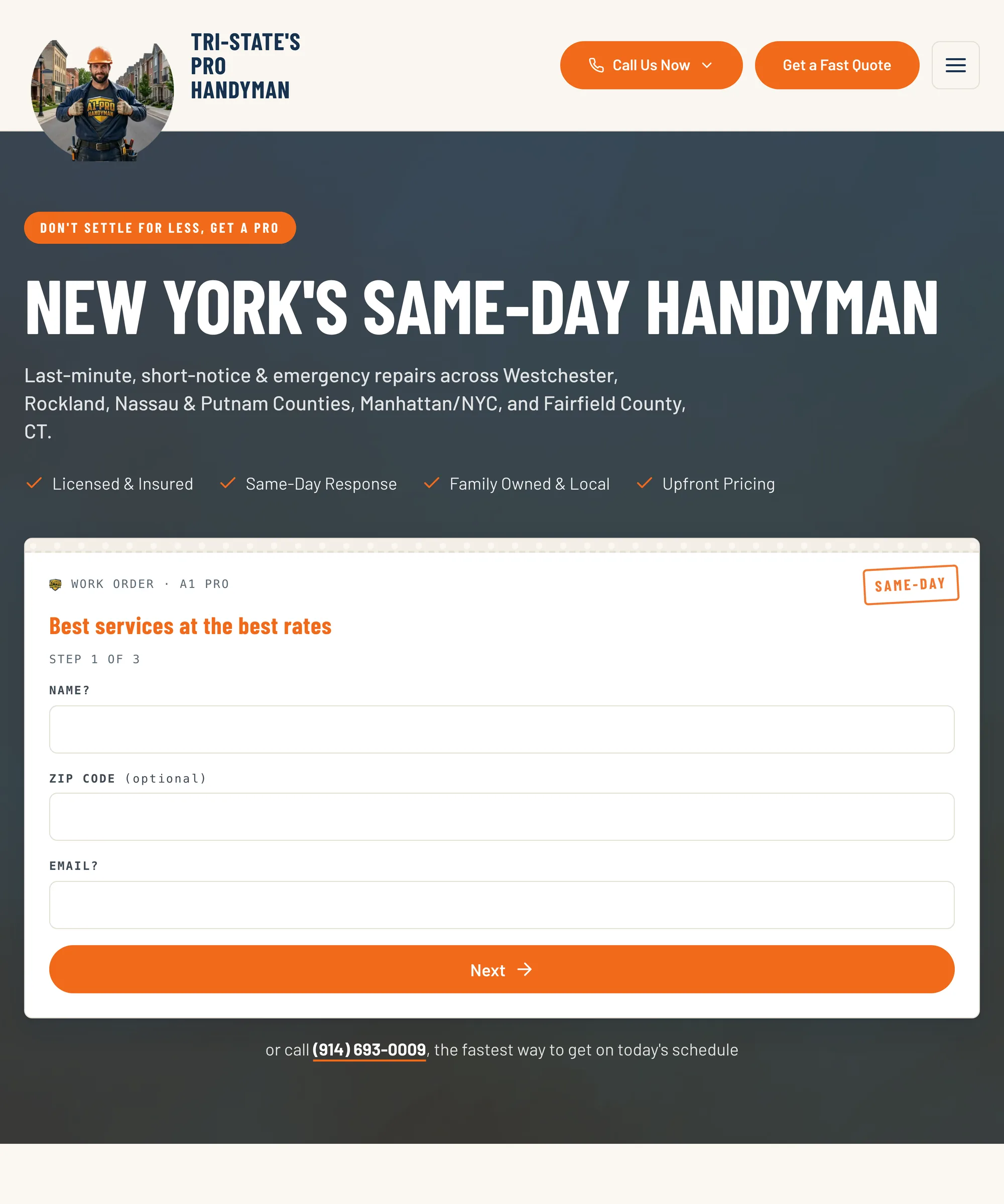 The A1 Pro Handyman home page